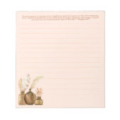 Bloc-note Lettre JW écriture Boho note pad (Devant)