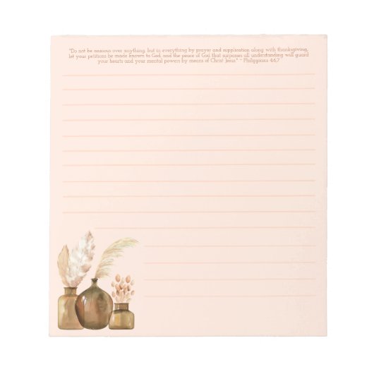 Bloc-note Lettre JW écriture Boho note pad (Devant)