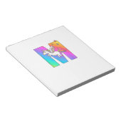 Bloc-note Lettre Monogramme Licorne M Initiale Filles Mignon (Incliné)