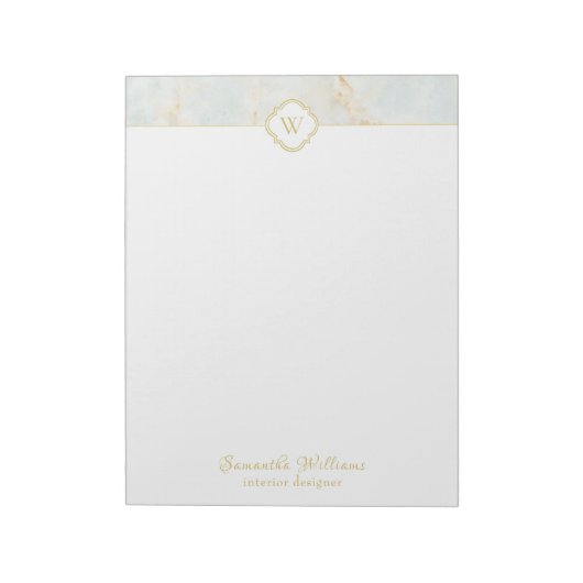 BLOC-NOTE LETTRE MONOGRAPHIQUE MARBRE ÉLÉGANT VERT BLANC NOY (Tourné)