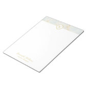 BLOC-NOTE LETTRE MONOGRAPHIQUE MARBRE ÉLÉGANT VERT BLANC NOY (Incliné)