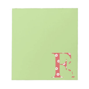 Bloc-note LETTRE Motif Fleur F(rouge)