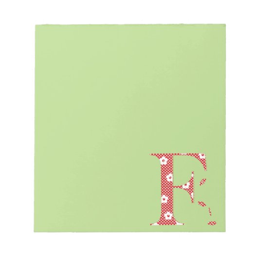 Bloc-note LETTRE Motif Fleur F(rouge) (Devant)