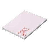 Bloc-note LETTRE Motif Fleur K(rouge) (Tourné)