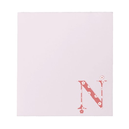 Bloc-note LETTRE Motif Fleur N(rouge) (Devant)