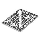 Bloc-note Lettre N Monogramme médiéval Art Nouveau (Tourné)