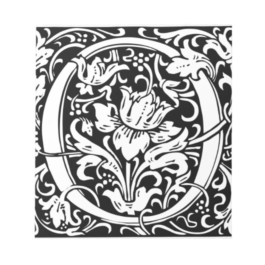 Bloc-note Lettre O Monogramme Art Nouveau Médiéval (Devant)