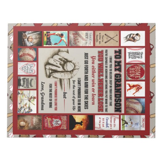 Bloc-note Lettre personnalisée à mon petit-fils, grand-mère  (Devant)