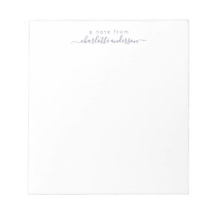 Bloc-note Lettre personnalisée minimaliste lavande 