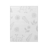 Bloc-note Lettre standard Taille large Roulé noir blanc flor (Tourné)