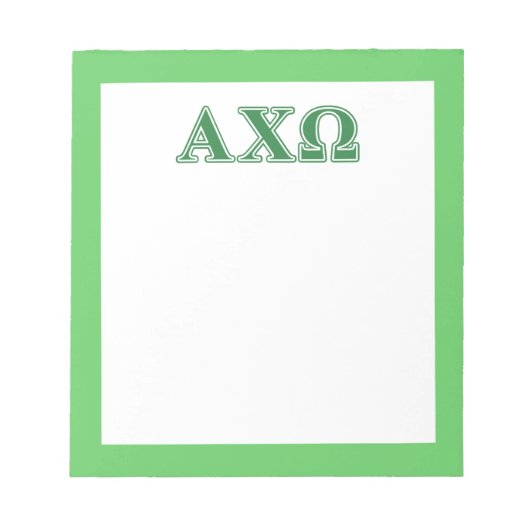 Bloc-note Lettres Vertes Alpha Chi Omega (Devant)