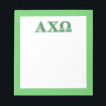 Bloc-note LETTRES VERTES Alphi Chi Omega<br><div class="desc">Check out these official alpha chi omega designs ! Personalize your own Greek merchandise on Zazzle.com ! Click the Customize button to insert your own name, class year, or club to make a unique produit. Try adding text using various fonts & view a preview of your design! Zazzle's easy to...</div>