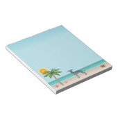 Bloc-note Lévrier Italien Bleu à la Plage Tropicale d'Été (Incliné)