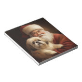 Bloc-note Lhasa Apso avec le Père Noël Noël Festif (Incliné)