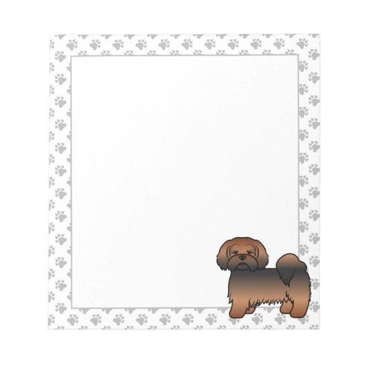 Bloc-note Lhasa Apso Sable Rouge Chien de Dessin Animé Migno (Devant)