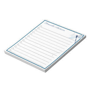 Bloc-note Libellule bleue en vol Nom personnalisé