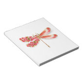 Bloc-note libellule de fleurs avec sakura de bijoux (Incliné)