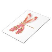 Bloc-note libellule de fleurs avec sakura de bijoux (Incliné)