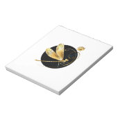 Bloc-note libellule d'or en cercle noir (Tourné)