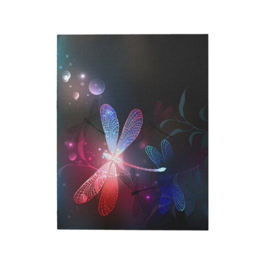 Bloc-note libellule rouge brillante (Tourné)