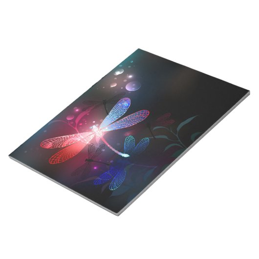 Bloc-note libellule rouge brillante (Incliné)