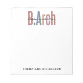 Bloc-note Licence en architecture personnalisée (Devant)