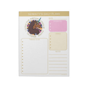 Bloc-note Licorne Afro Vivant son Rêve Design