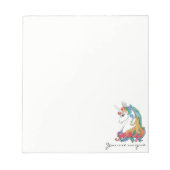 Bloc-note Licorne arc-en-ciel mignonne aquarelle (Devant)