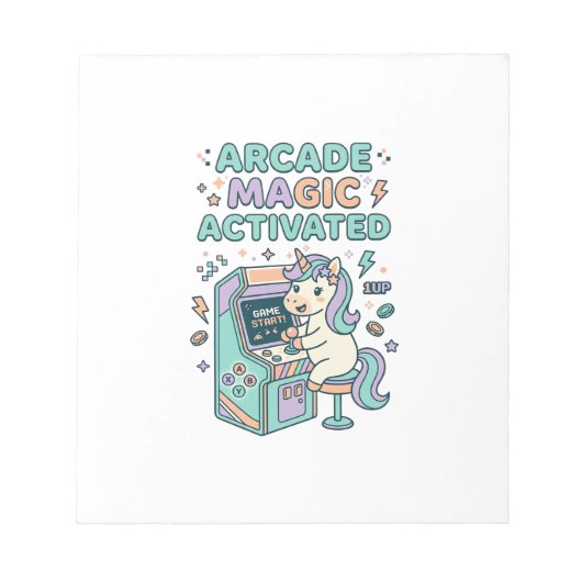 Bloc-note Licorne Arcade Magie Activée Produit Tendance Grap (Devant)