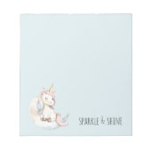 Bloc-note Licorne Bleue sur Nuage (Devant)