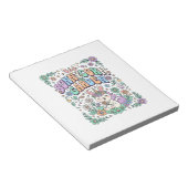 Bloc-note Licorne Bunnycorn Jardin Kawaii Typographie Design (Incliné)