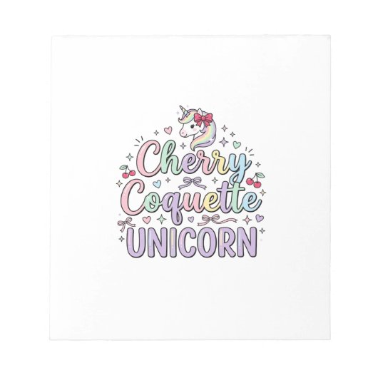Bloc-note Licorne Cherry Coquette Licorne Original Zazzle De (Devant)