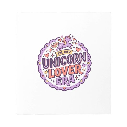 Bloc-note Licorne Dans Mon Ère d'Amant de Licorne Marchandis (Devant)