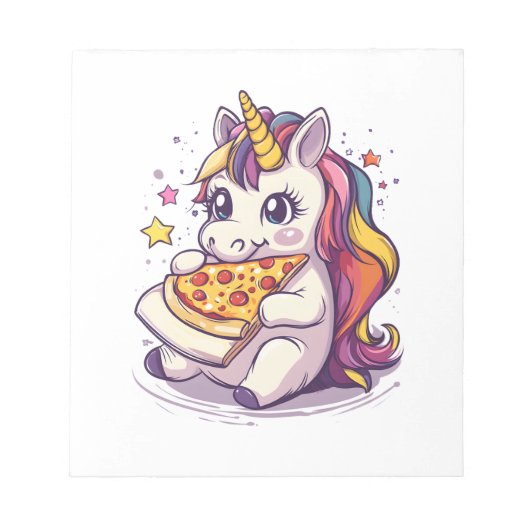 Bloc-note Licorne de la Fête Pizza (1) (Devant)