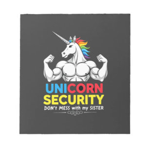 Bloc-note Licorne de sécurité drôle de frère ne plaisante pa