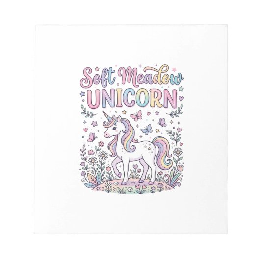 Bloc-note Licorne Douce Prairie Licorne Adorable Conception (Devant)