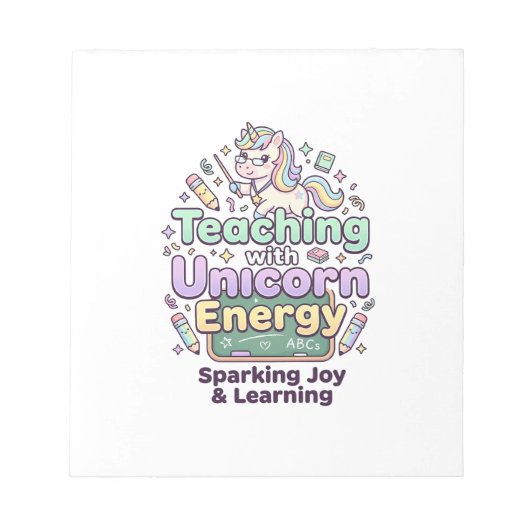 Bloc-note Licorne enseignant avec une typographie audacieuse (Devant)