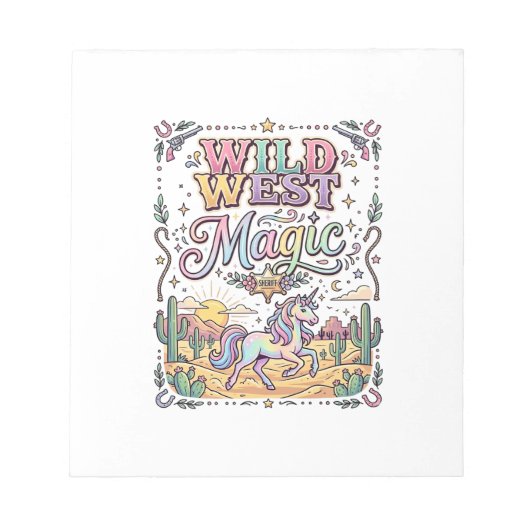 Bloc-note Licorne Magie Far West Original (Devant)