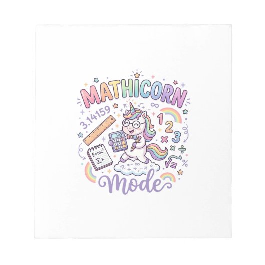 Bloc-note Licorne Mathicorne Mode Conception de typographie (Devant)