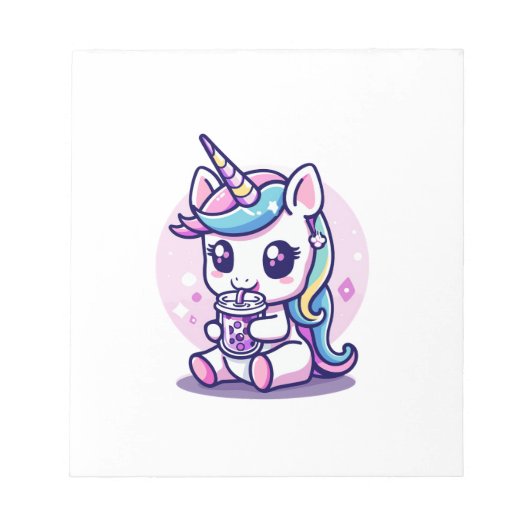 Bloc-note Licorne mignonne mangeant de la soupe de nouilles  (Devant)