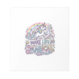 Bloc-note Licorne Rendre La Vie Magique Typographie Vectorie