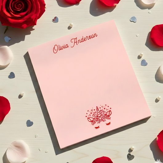 Bloc-note Licorne rouge de la Saint-Valentin Enfants Jour de