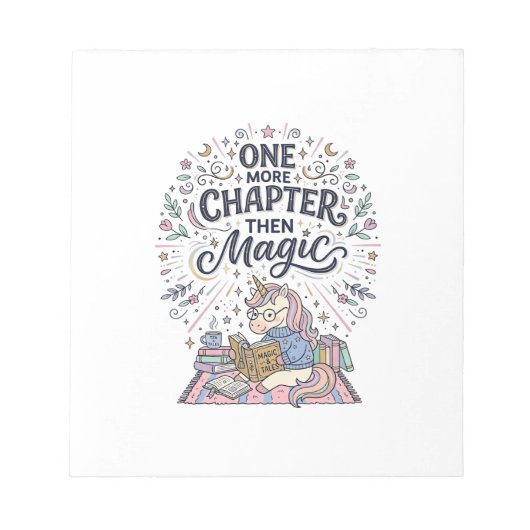 Bloc-note Licorne Un Chapitre De Plus Puis Magie Impression  (Devant)