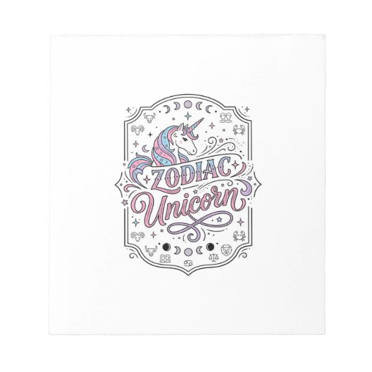 Bloc-note Licorne Zodiaque Licorne Conception De Cadeau Ludi (Devant)
