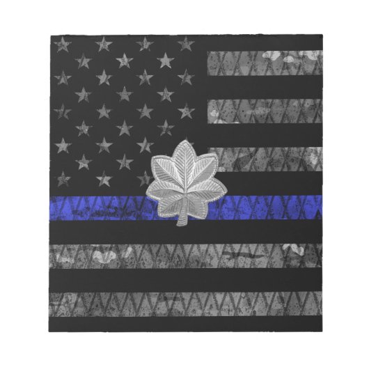Bloc-note Lieutenant-colonel Thin Blue Line Distorsion (Devant)