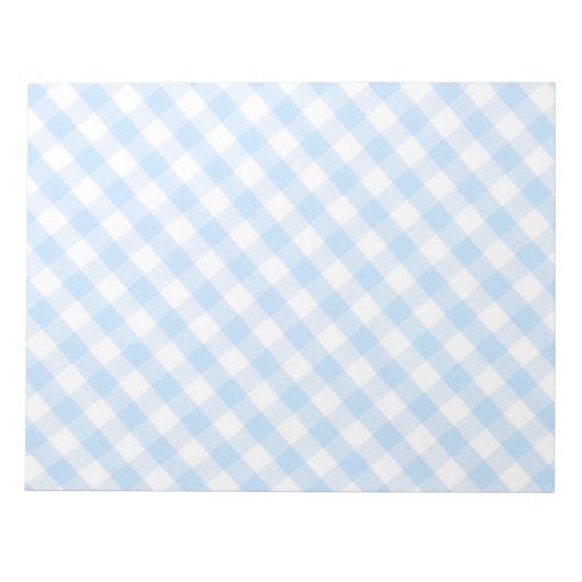 Bloc-note Light blue diagonal gingham (Devant)