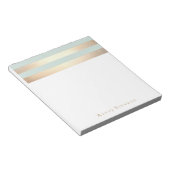 Bloc-note Light Blue Faux Gold Foil Stripes (Incliné)