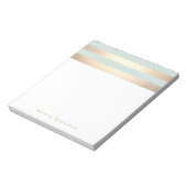 Bloc-note Light Blue Faux Gold Foil Stripes (Tourné)