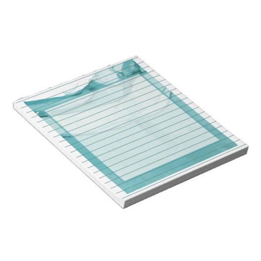 Bloc-note Light Blue Marble Elegant Modern Pattern (Incliné)