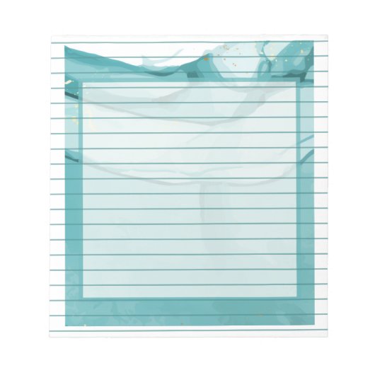 Bloc-note Light Blue Marble Elegant Modern Pattern (Devant)